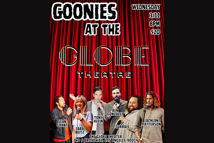 maybe an image about Goonies at the Globe Theatre
